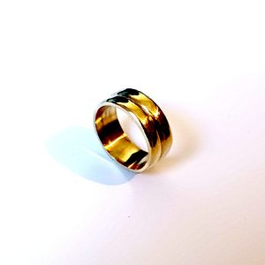Bague godron artisanale en laiton  – Bijou fait main