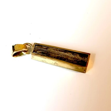 Pendentif en Laiton Acier Damas