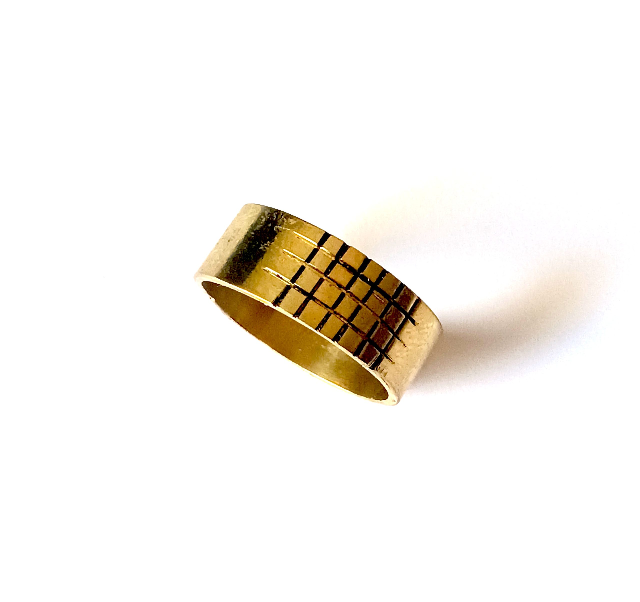 Bague Graphique en Laiton